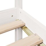 Knjižna postelja brez vzmetnice bela 100x200 cm trdna borovina, (21610348) | Shoptok.si