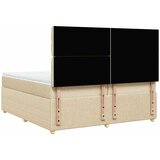  Krevet s oprugama i madracem krem 200 x 200 cm od tkanine | shoptok.hr