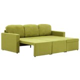 vidaXL Trosed modularni kavč z ležiščem zelen iz blaga, (20925474) | Shoptok.si