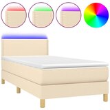 Maison Chic Box spring postelja - Vzmetna postelja z vzmetnico LED krem 80x200 cm blago SL16087, (21895741) Cene