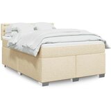  Krevet s oprugama i madracem krem 140 x 190 cm od tkanine | shoptok.hr
