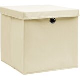 Furnova Škatle s pokrovi 10 kosov 28x28x28 cm krem, (21955936) | Shoptok.si