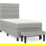 The Living Store Box spring postelja z vzmetnico svetlo siva 90x190 cm blago - Box Spring Postelja, (21521133) | Shoptok.si