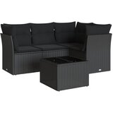  The Living Store Vrtna sedežna garnitura 5-delna z blazinami črn poli ratan - Vrtna Sedežna Garniture, (21452359) | Shoptok.si