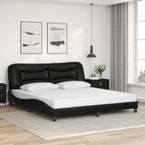 Maison Chic Posteljni okvir - Dvoposteljna postelja - Zakonska postelja z vzglavjem črn 180x200 cm umetno usnje-J5833, (21762363) | Shoptok.si