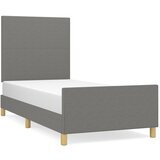 vidaXL Posteljni okvir z vzglavjem temno siv 90x190 cm blago, (20788516) Cene