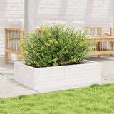  Vrtno cvetlično korito belo 90x60x23 cm trdna borovina | Shoptok.si