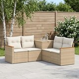  Set sofe 5 kom. Bež i krem bijela Poli Rattan i čelik | shoptok.hr