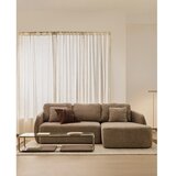 Kave Home Smeđe-siva sklopiva kutna garnitura od šenila (s desnim kutom/s ležaljkom) Laira – | shoptok.hr