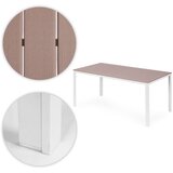 Multi Garden Vrtni stol za 6 osoba 156 × 78 cm, polywood, vrtni namještaj, bež-bijeli | shoptok.hr