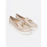 Shelvt Gold loafers with jewellery detail on the front | shoptok.hr