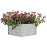  Povišena vrtna gredica 129 x 45 cm od pocinčanog čelika srebrna | shoptok.hr