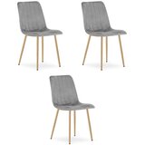 Lava stolica - svijetlo sivi baršun / noge u boji drveta x 3 | shoptok.hr