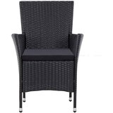  5-dijelni vrtni blagovaonski set od poliratana crni Crna Dužina stola 90 cm | Shoptok.si