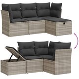  4-dijelni set vrtnih sofa s jastucima svijetlosivi poliratan | shoptok.hr