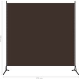 vidaXL Sobna pregrada s 1 panelom smeđa 175 x 180 cm | shoptok.hr