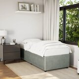 Maison Chic Posteljni okvir - Enojna postelja - Postelja za odrasle brez vzmetnice svetlo siv 90x200 cm žamet-J7619, (21763306) | Shoptok.si