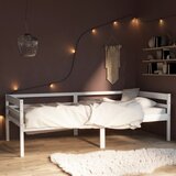 Maison Chic Posteljni okvir - Enojna postelja - Postelja za odrasle bel iz trdne borovine 90x200 cm-J6312, (21760516) | Shoptok.si