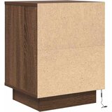  Noćni ormarić s LED svjetlima smeđi hrast 38x34x50 cm | shoptok.hr