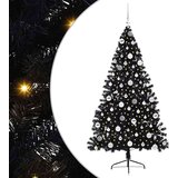 vidaXL Umjetna preddekorirana božićna jelka Črna 180 cm PVC | Shoptok.si