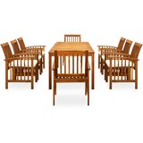  3058091 9 Piece Garden Dining Set with Cushions Solid Acacia Wood (45963+312128+2x312129) | shoptok.hr