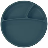 Minikoioi krožnik silikonski z razdelki deep blue