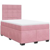 vidaXL Box spring postelja z vzmetnico roza 120x190 cm žamet, (21305411) | Shoptok.si