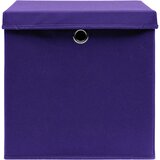  Kutije za pohranu s poklopcima 10 kom ljubičaste 32x32x32 cm | Eponuda.com