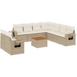 Maison Chic Seti vrtnega pohištva - Vrtna garnitura - Vrtni pohištvo set 10-delna z blazinami bež poli ratan, (21821834) | Shoptok.si