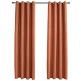 Furnova Zatemnitvene zavese z obročki 2 kosa rjaste 140x225 cm, (21917602) | Shoptok.si