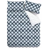 Catherine Lansfield Bijela/plava posteljina za bračni krevet 200x200 cm Shibori –
