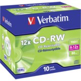 Verbatim 1x10 CD-RW 80 / 700MB 8x - 12x Speed, Jewel Case Cijene