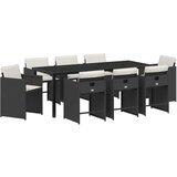 vidaXL Vrtni set za objed 9 pcs Crna poliratan Cijene
