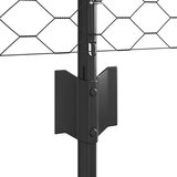  Ograjne stebre 11 kos U-kanal Siva 60 cm Jeklo, Šesterokotna ograja Siva 0.6x25 m Jeklo | Shoptok.si