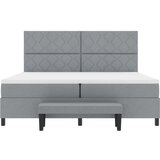 vidaXL Box Spring krevet s madracem i klupom svjetlosiva 200x200 cm tkanina | shoptok.hr