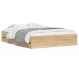  Okvir za krevet s ladicama boja hrasta 140x200 cm drveni | shoptok.hr