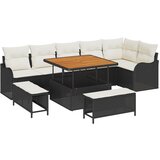 vidaXL 9-Dijelni Vrtni Sofa Set s Jastučićima Crni Poliratan Akacija, 2-Sjedna Vrtna Sofa sa Skladištem i Jastučićima Crni Poliratan, 3-Dijelni Vrtni Restoran Set s Jastučićima Crni Poliratan Akacija Cijene