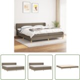 The Living Store Box spring postelja z vzmetnico taupe 200x200 cm blago - Box Spring Postelja, (21737555) | Shoptok.si