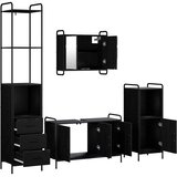  Set ormarića za kupaonicu 4 kom. Crni hrast 40 x 36 x 200,5 cm | shoptok.hr