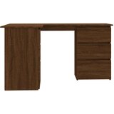  Kotna pisalna miza rjavi hrast 145x100x76 cm konstruiran les, (20640649) | Shoptok.si