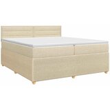  Boxspring krevet s madracem Krem 200 x 200 cm Tkanina | shoptok.hr