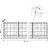  Gabion s žicom debljine 5 mm i mrežom 10x10 cm 700x100x100 cm | shoptok.hr