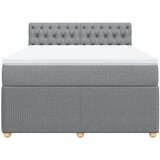  Krevet box spring s madracem svjetlosivi 140x200 cm od tkanine | shoptok.hr