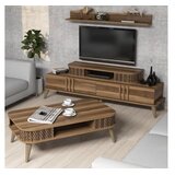 Hanah home eylül - Walnut Walnut Living Room Furniture Set | Eponuda.com
