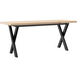  Stolić za kavu X-oblika 110x40x45,5 cm od borovine i čelik | shoptok.hr