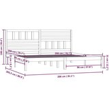  Posteljni okvir iz trdne borovine 200x200 cm, (20601659) | Shoptok.si