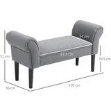  Klupa klupa za krevet robusna konstrukcija mekana presvlaka 102x36x51 cm siva | shoptok.hr