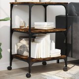 vidaXL Stojalo za tiskalnik 3-nadstropno dimljen hrast 50x41x75 cm les | Shoptok.si