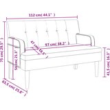  Klupa s naslonom siva 112 x 65,5 x 75 cm od umjetne kože | shoptok.hr
