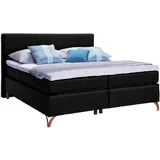 postelja boxspring 140 cm x 200 cm , tekstil črna